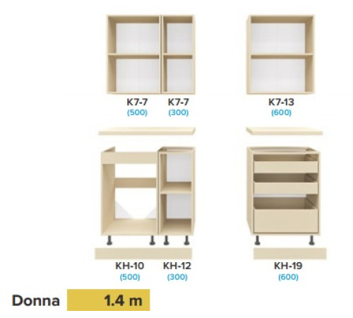 Кухня Donna / Донна 1.4 м — прямая компактная кухня с фасадом МДФ от Киевского Стандарта