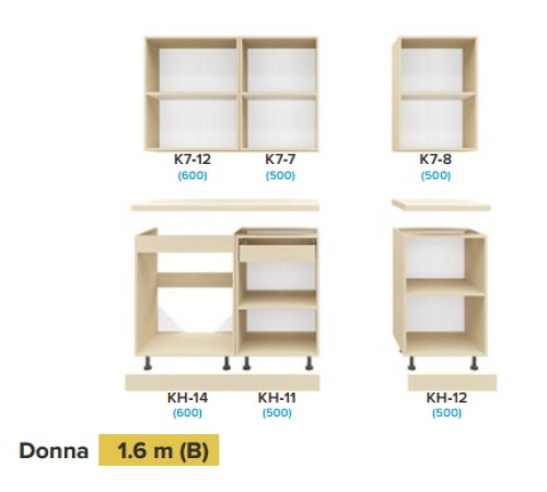 Кухня Donna / Донна 1.6 м (В) — пряма компактна кухня з фасадом МДФ від Київського Стандарту