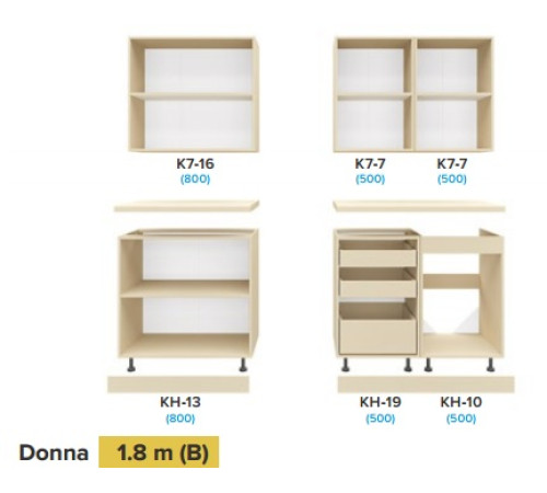 Кухня Donna / Донна 1.8 м (В) — пряма компактна кухня з фасадом МДФ від Київського Стандарту