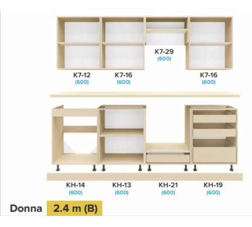 Кухня Donna / Донна 2.4 м (В) — пряма компактна кухня з фасадом МДФ від Київського Стандарту