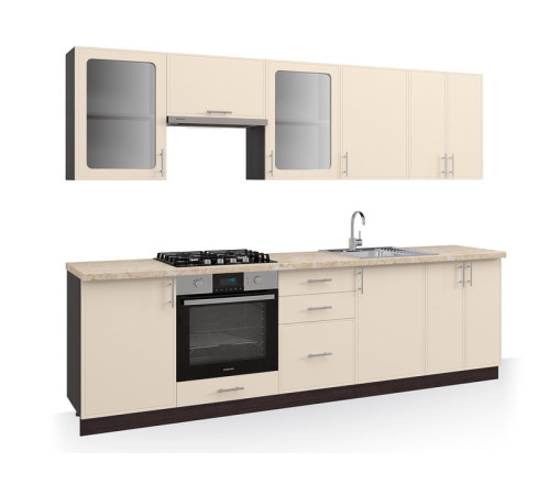 Кухня Фиоре / Fiore 2.7 м — просторная прямая кухня с фасадом МДФ от Киевского Стандарта