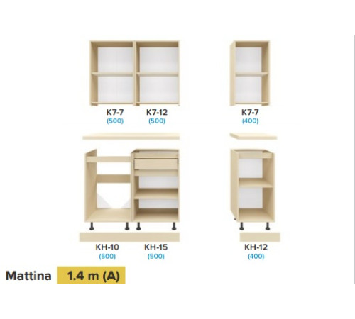 Кухня Mattina 1.4 м (А) — прямая кухня ЛДСП от Киевского Стандарта