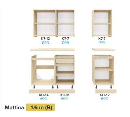 Кухня Mattina 1.6 м (В) — практичная прямая кухня из ЛДСП от Киевского Стандарта