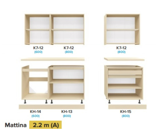 Кухня Mattina 2.2 м (А) – прямая, фасад ЛДСП, Киевский Стандарт