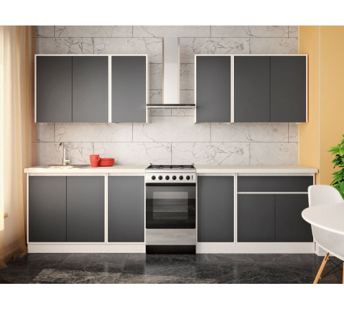 Кухня Mattina 2.4 м — просторная прямая кухня из ЛДСП от Киевского Стандарта