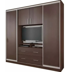 Шкаф-купе Киноман с ТВ-нишей и ящиками ЛДСП (210х45х210 см) Киевский Стандарт