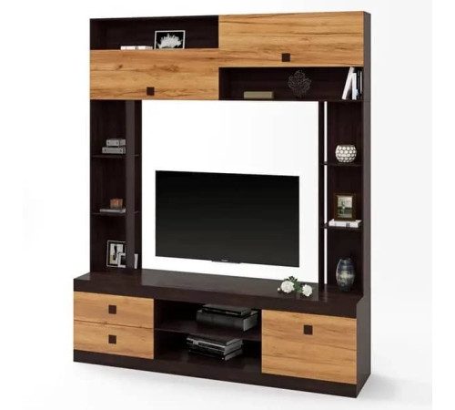 Стінка для вітальні Соната Венге + золотий крафт Еверест