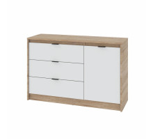 Комод с дверью и 3-мя ящиками Сити -1150 / 115х38х75 см. Дуб сонома/Белый Эверест 