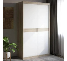 Шкаф Купе 2-х дверный Соната-1400 Дуб сонома + белый Эверест