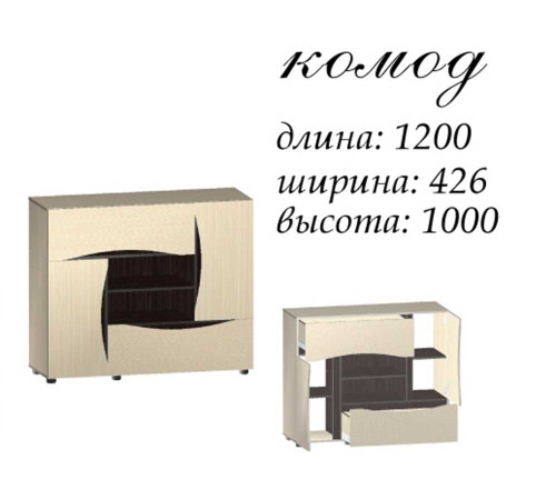 Комод Амулет (Дуб сонома / Венге) магія Мастер форм