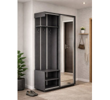 Прихожая-купе ПР-4 (120х35х210 см.) с фасадом и корпусом из ДСП Антрацит
