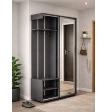 Прихожая-купе ПР-4 (120х35х210 см.) с фасадом и корпусом из ДСП Антрацит